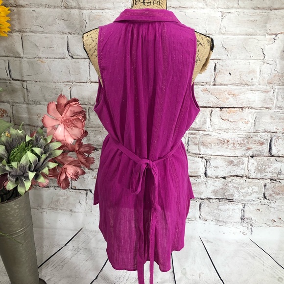 Anthropologie-Maeve-Marana Metallic Tunic Top - Picture 6 of 8